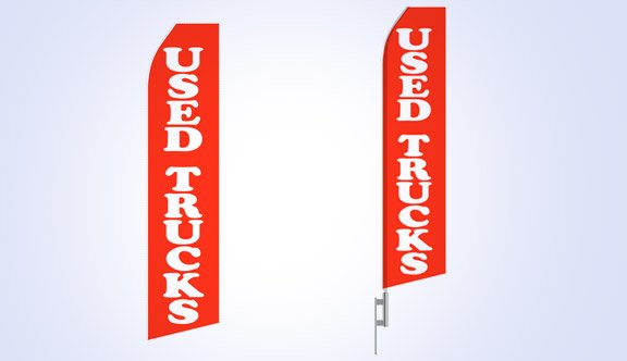 Red Used Truck Stock Flag - 16ft