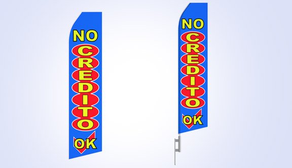 No Credit Stock Flag - 16ft No Credit Stock Flag - 16ft