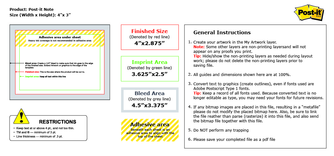 Post It Note Sample Template Find a Printing Template :: Printpapa.com